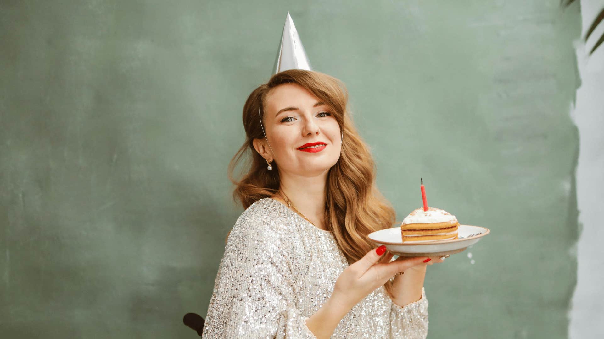 woman with birthday cake