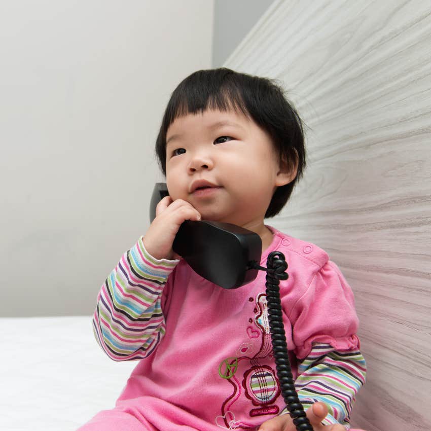 baby talking on phone
