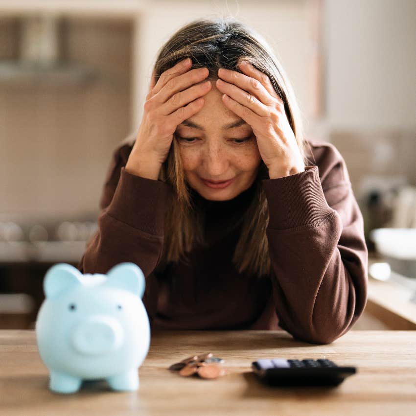 Woman stressed about lack of money
