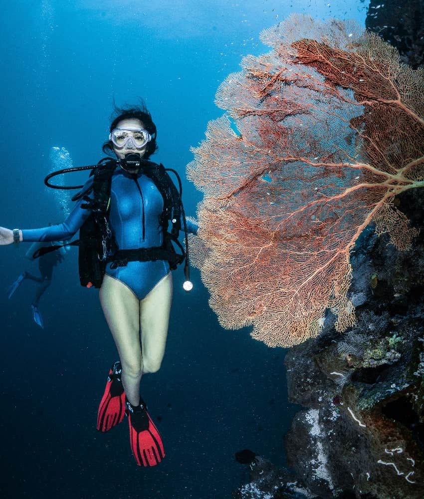 woman scuba diving