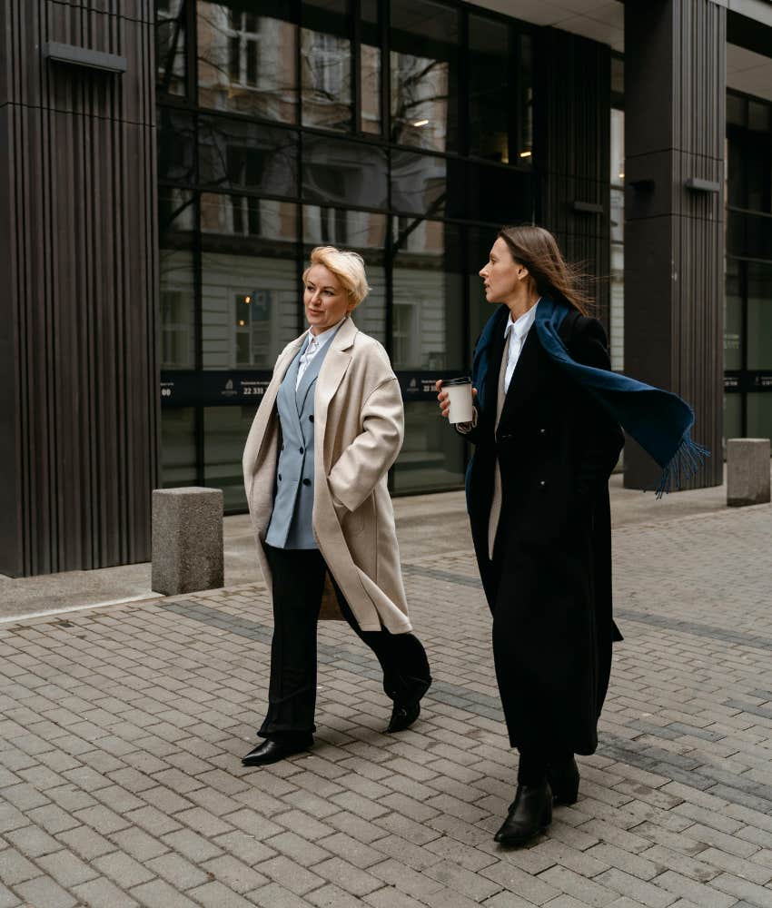 coworkers walking together