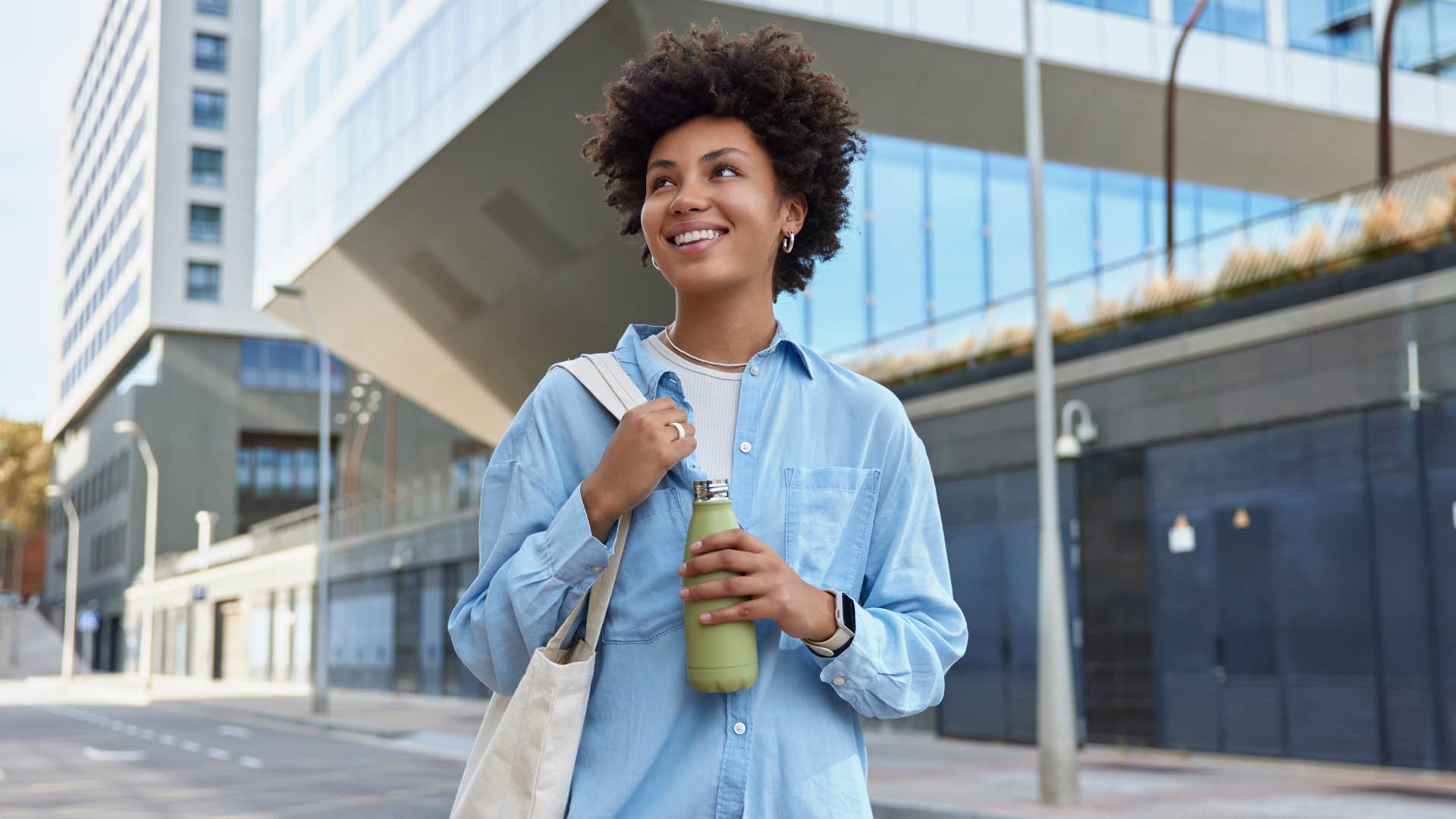 woman with water bottle 