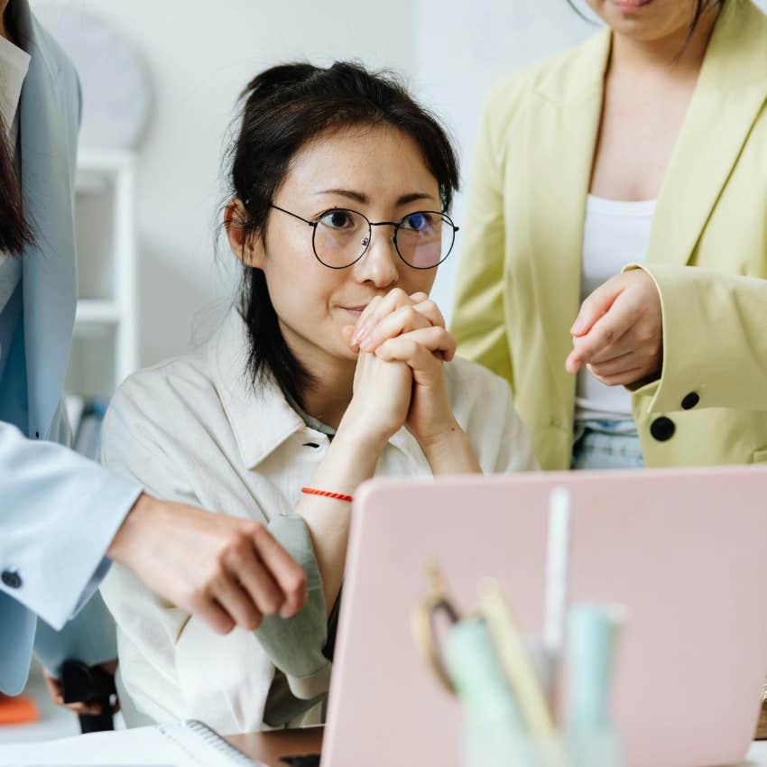 woman working on laptop