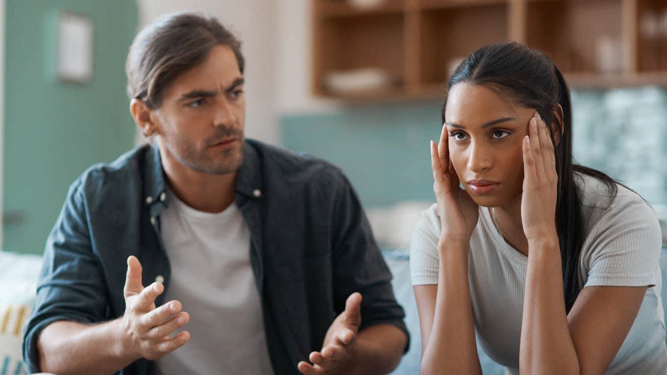 man and woman arguing