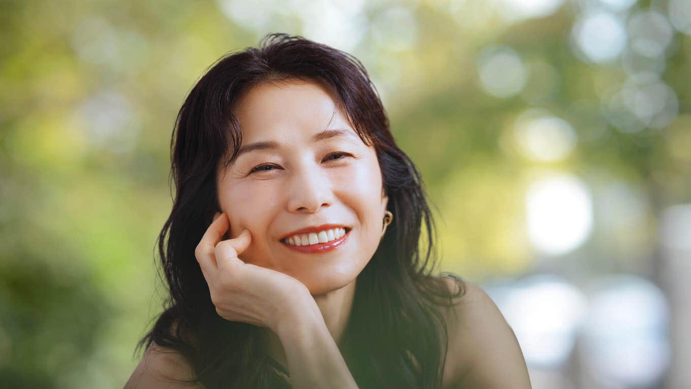 Woman over 50 being happy to be older 