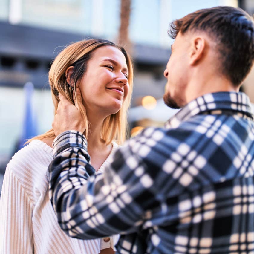 couple happy after answering the question why do you love me