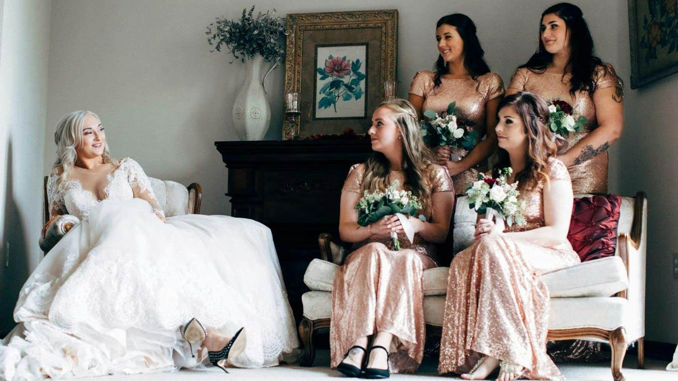 bride with bridesmaids