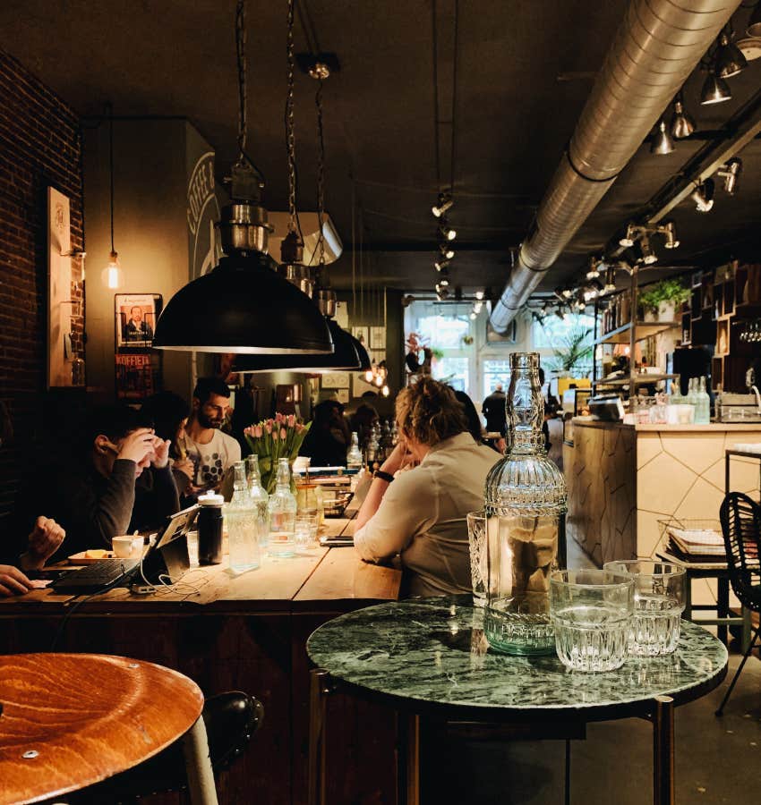 people dining at high-profile restaurant