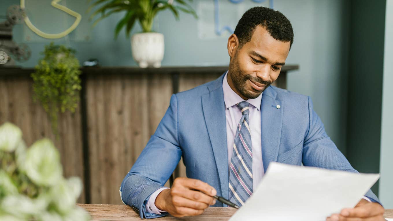 man working at desk 