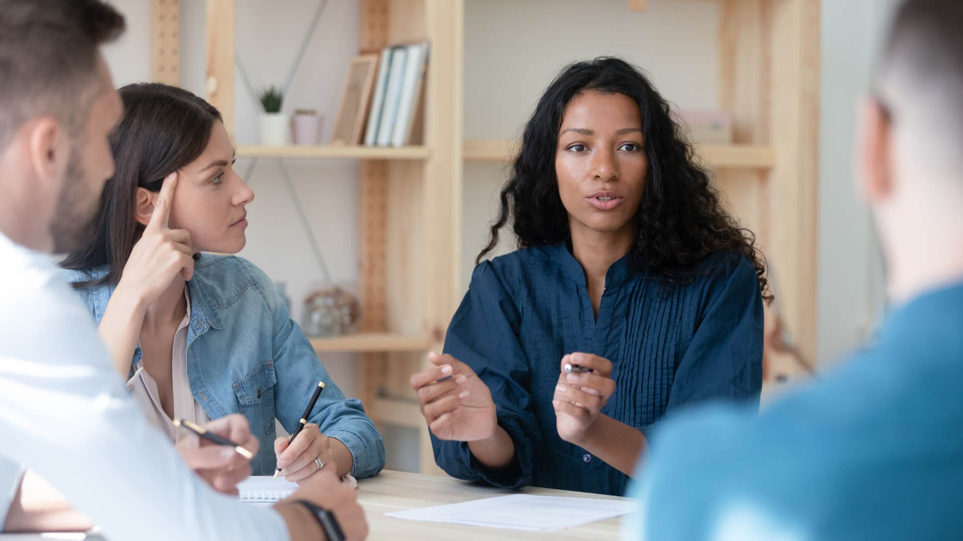 workers in a meeting