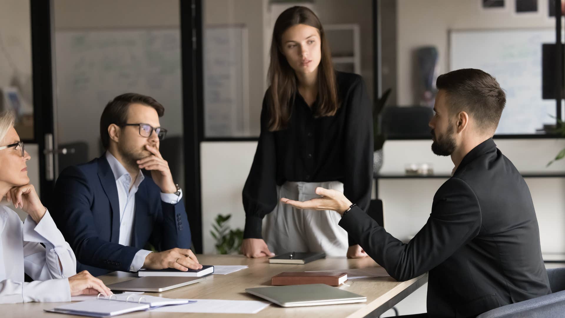 workers in a meeting