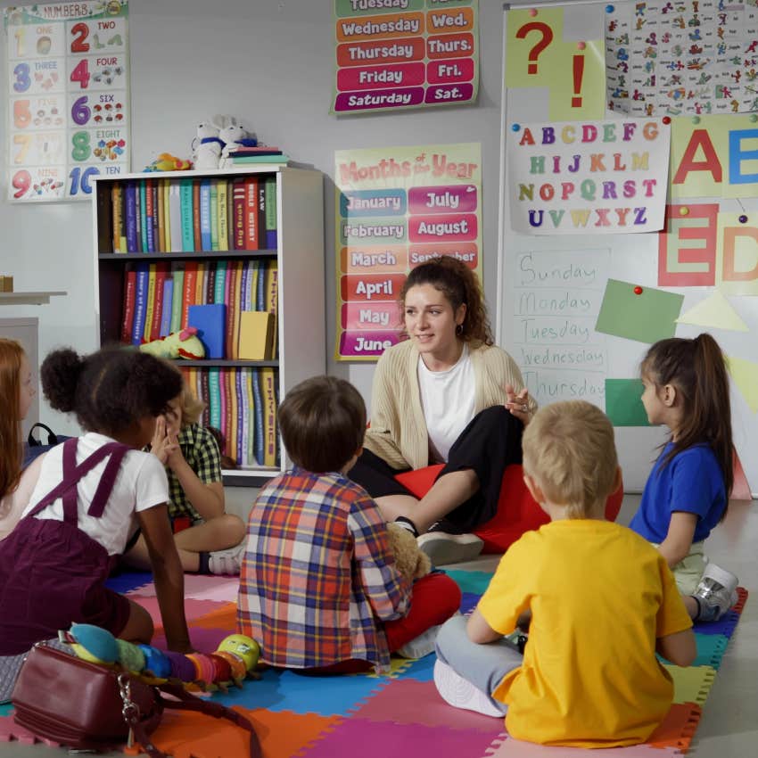 teacher and kids at daycare