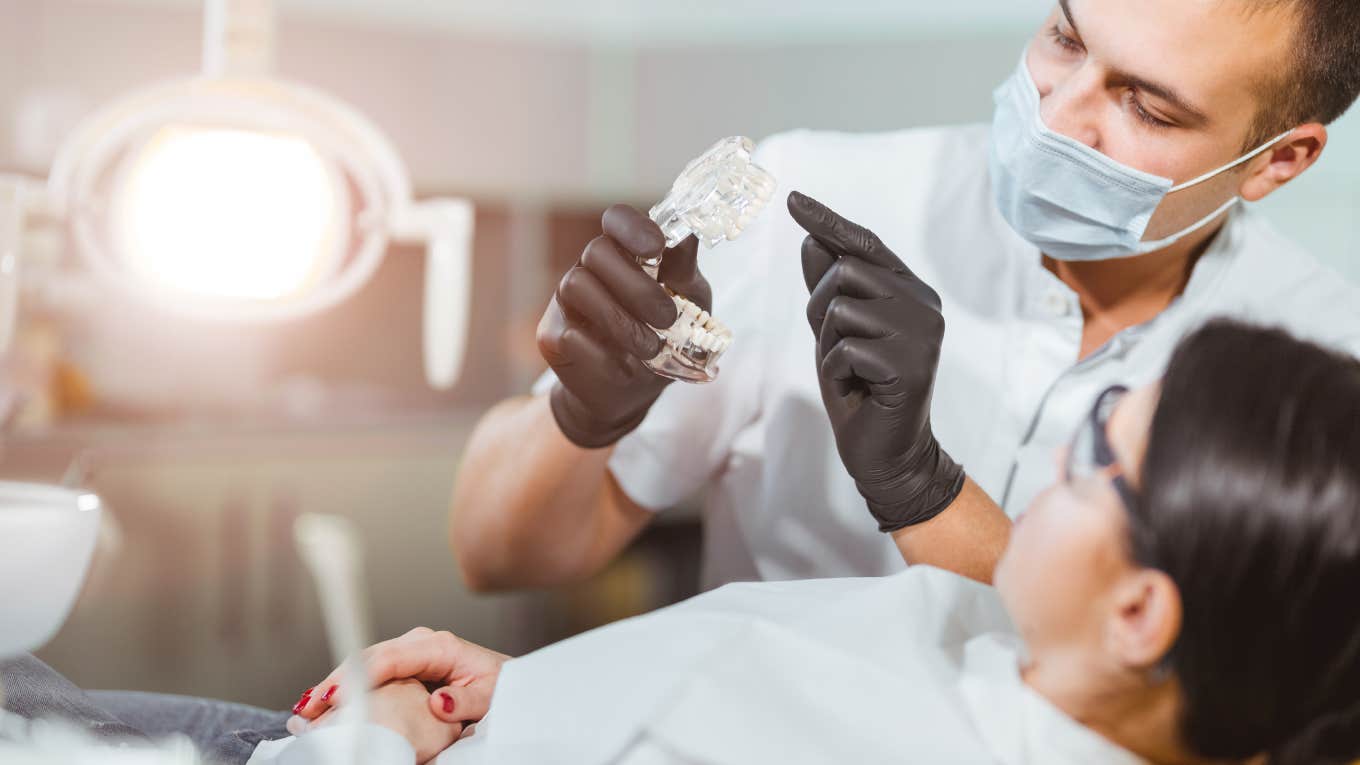 dentist treating patient at office