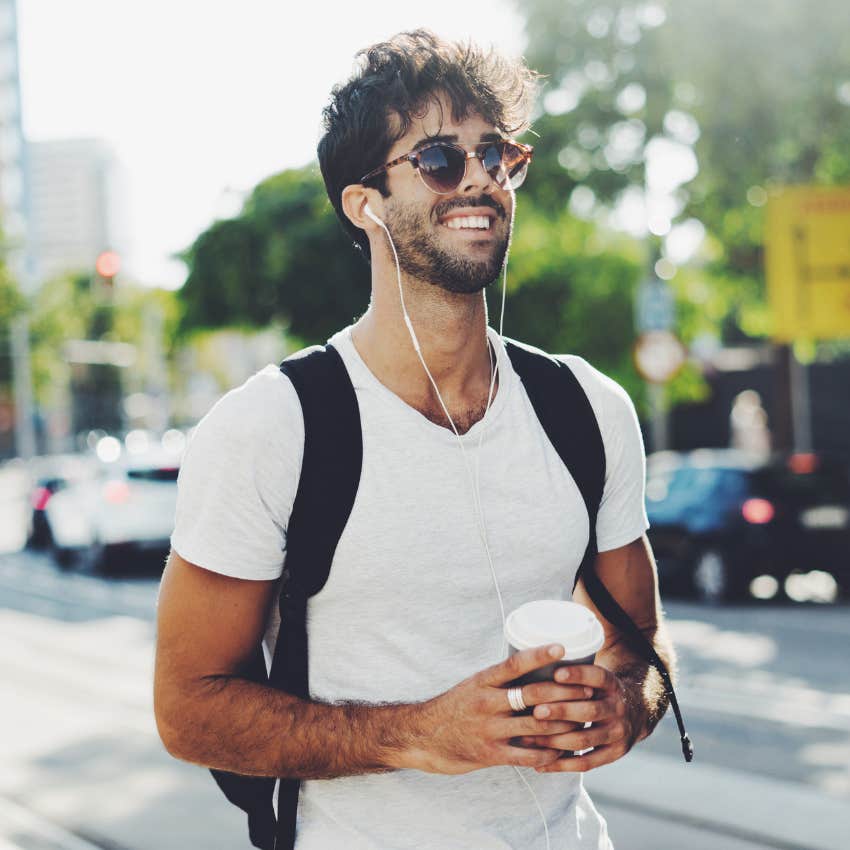 man wearing a backpack