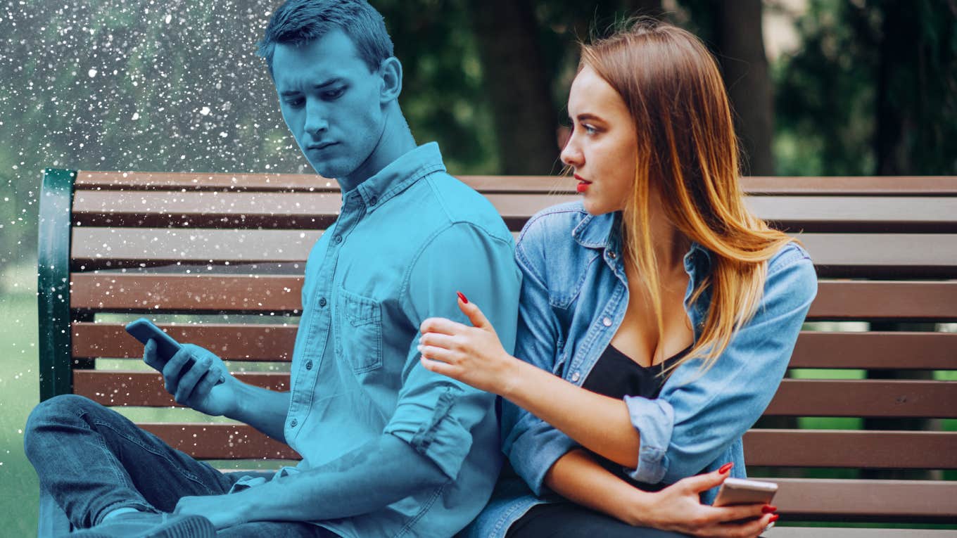 Man giving woman the cold shoulder, getting him to want you again