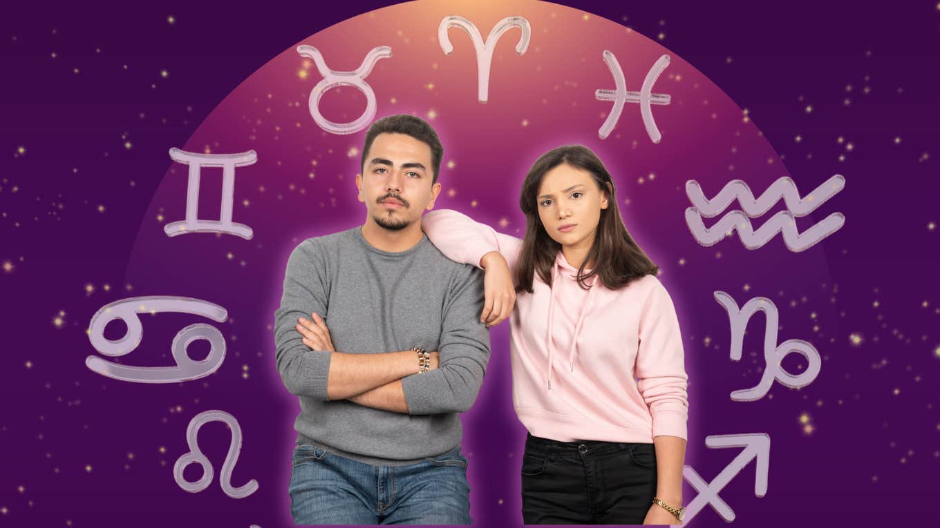 couple on zodiac background