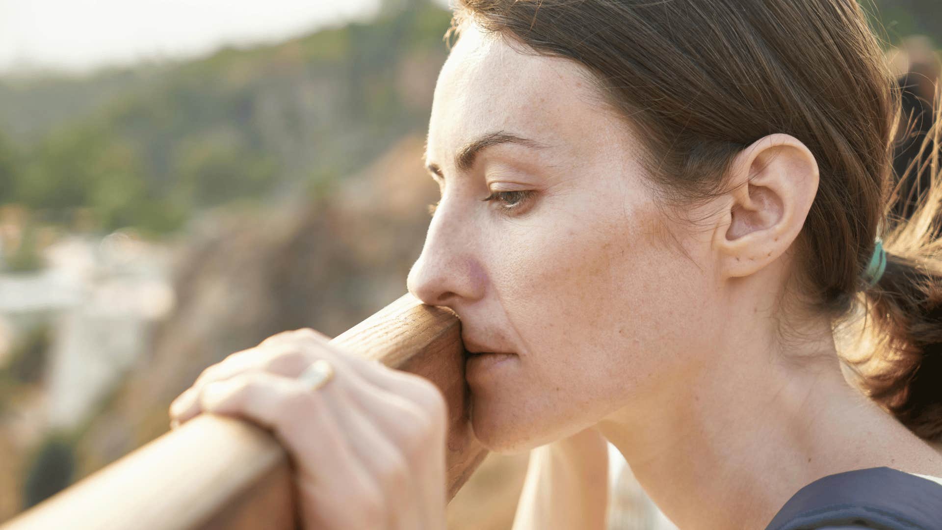 woman keeping her emotions in check