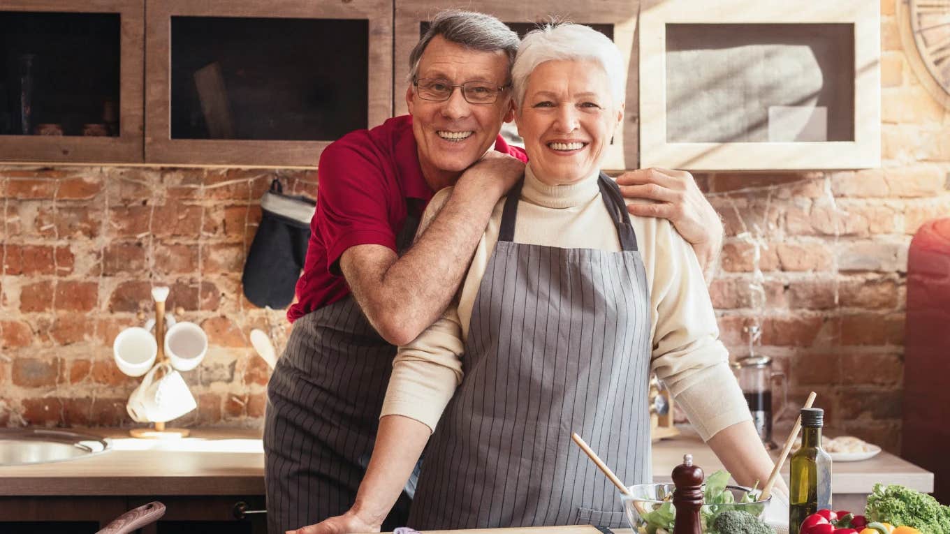 Grandma and grandpa in kitchen