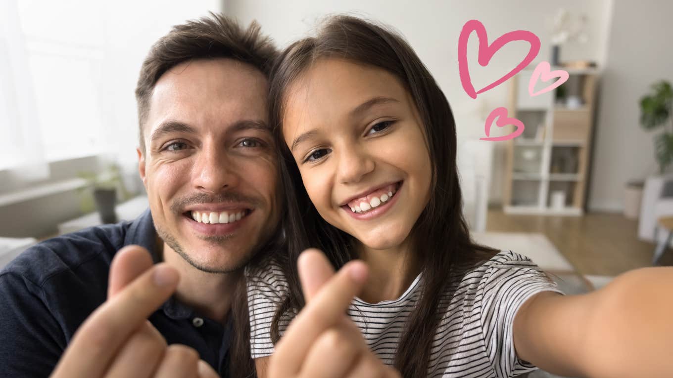 Dad teaching his daughter how to manage stress stress with love