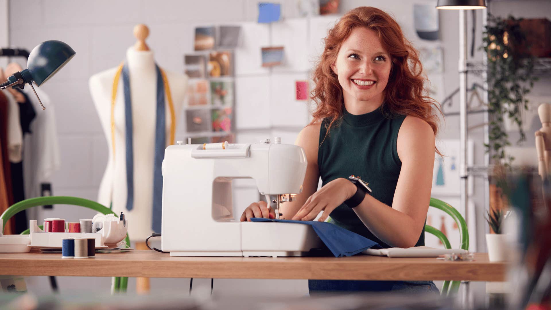 woman under the age of thirty eight sewing 