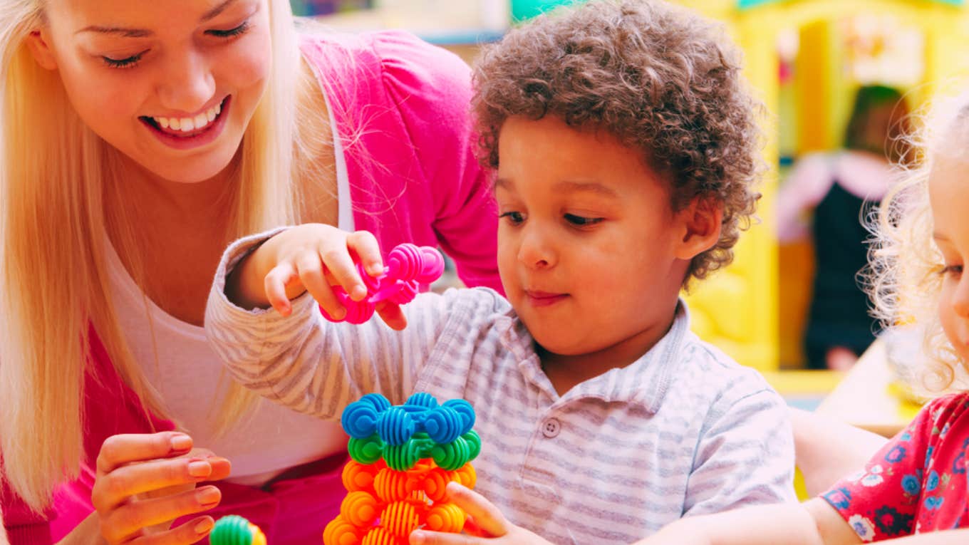 daycare teacher, student 