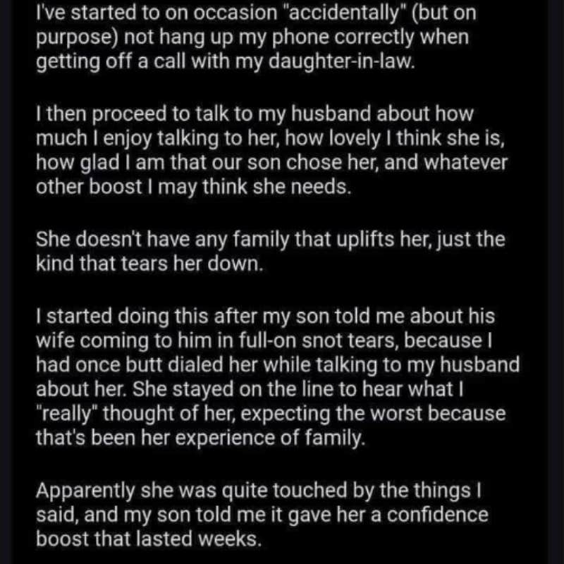 mother-in-law forgets to hang up phone on her daughter-in-law reddit