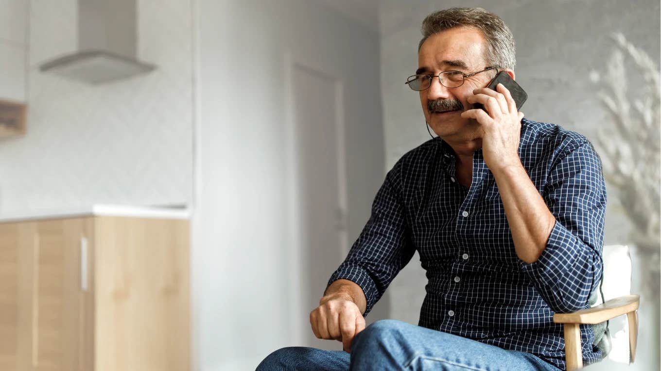 Older father on the phone with his no contact daughter