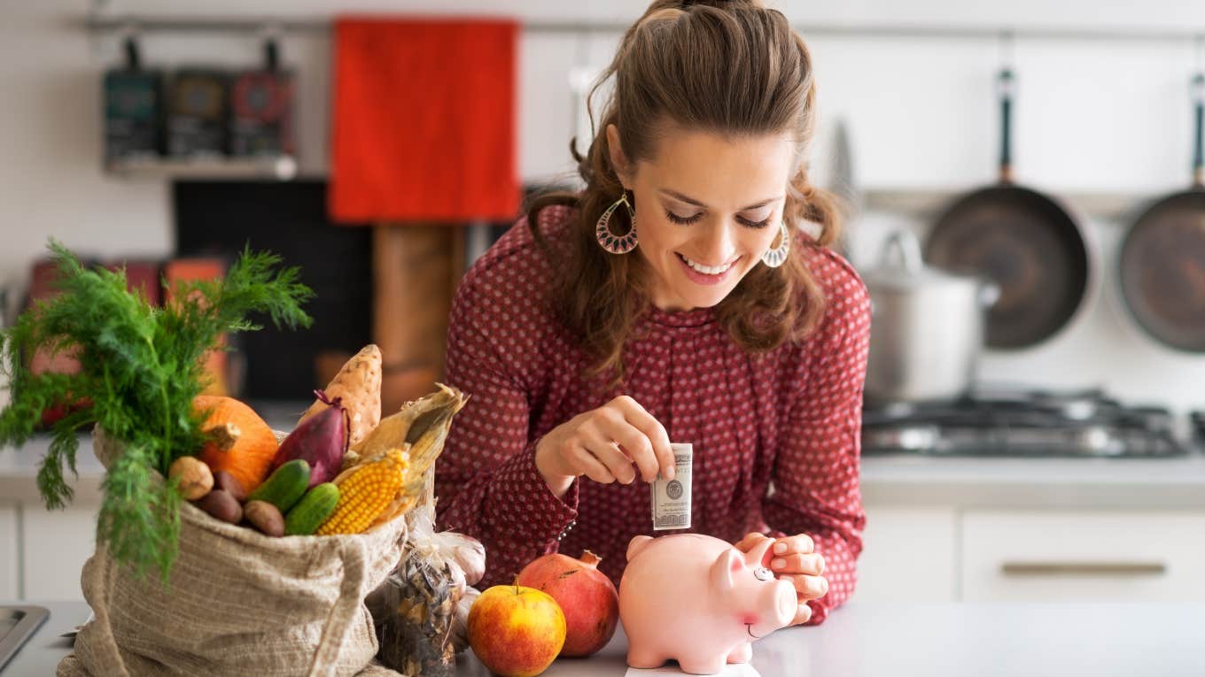 woman saving money