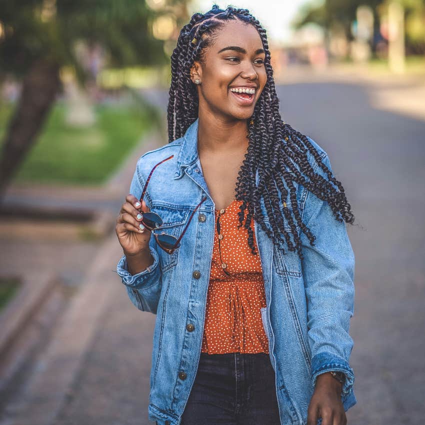 woman smiling 