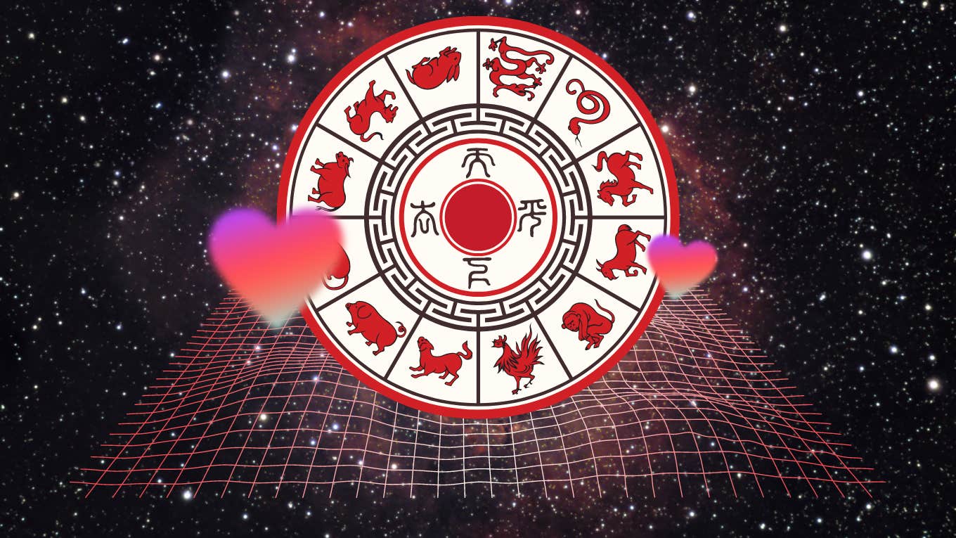 chinese zodiac wheel and hearts