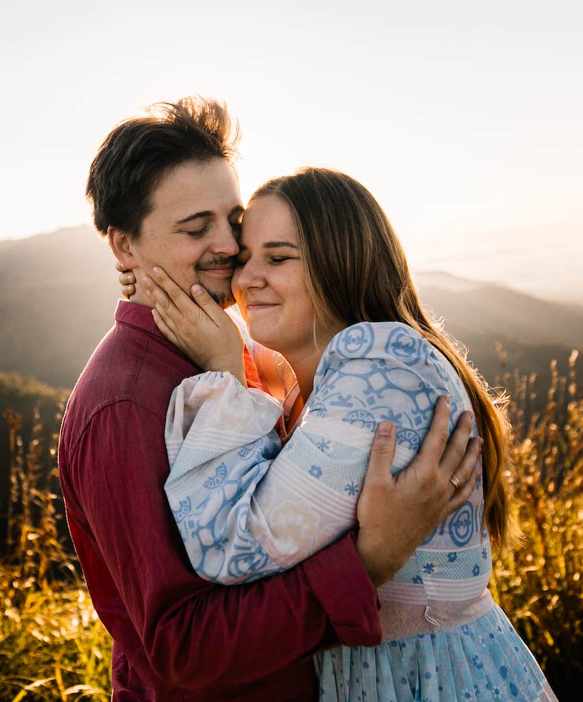 Close couple touching and hugging as qualities of highly sensitive people