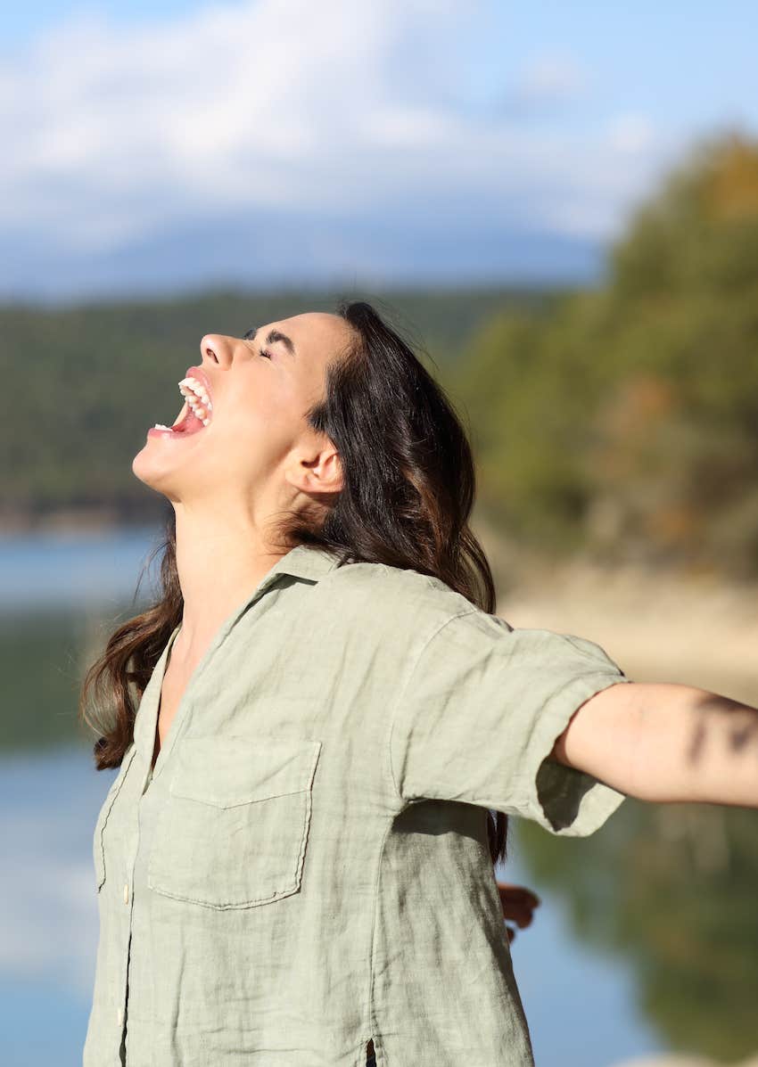 She releases emotion into nature