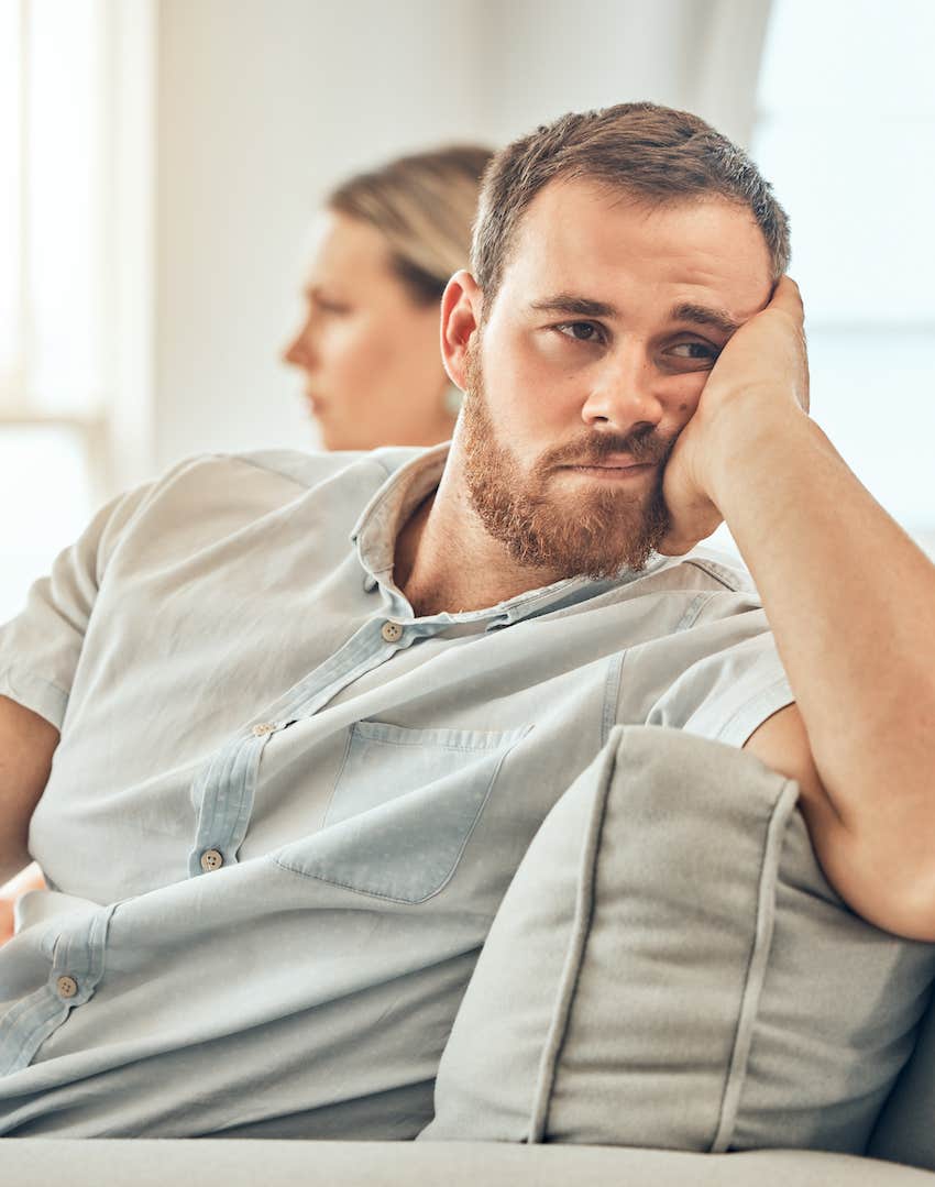 Dissatisfied couple ignore each other and are headed for divorce