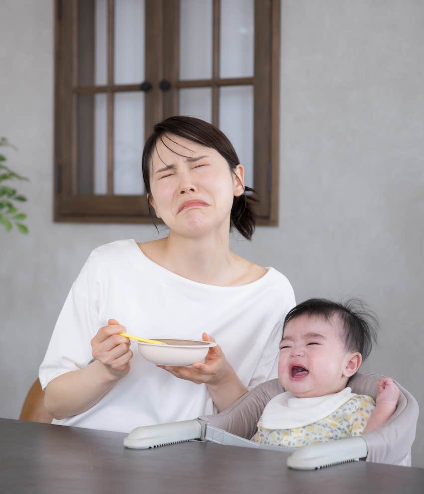 Frustrated mom, infant won't eat, needs tiny change to be happier mom