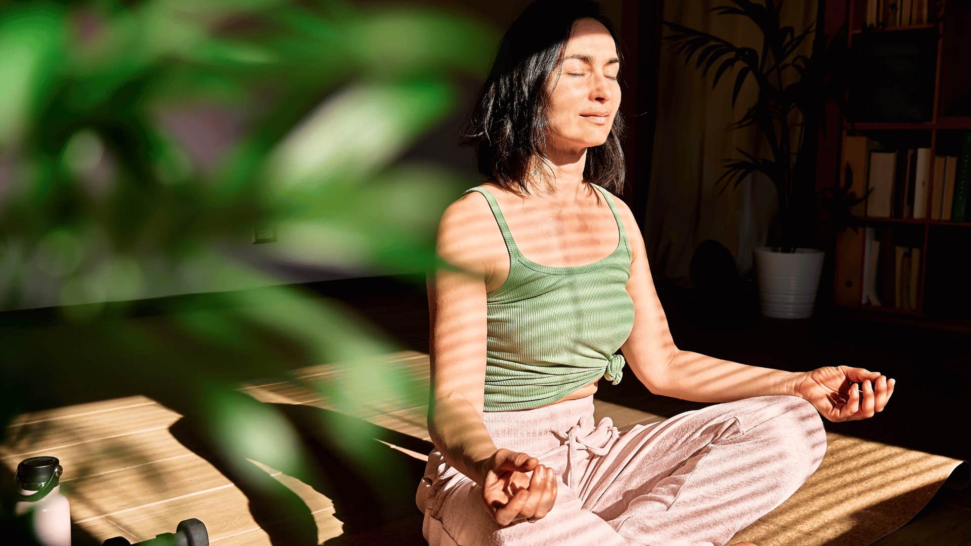 woman meditating and connecting with universe