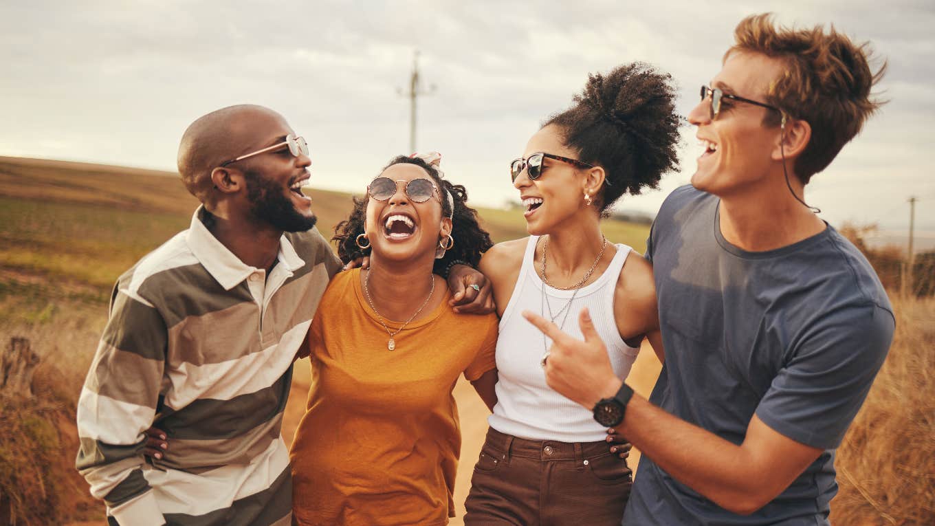 group of friends smiling and having fun