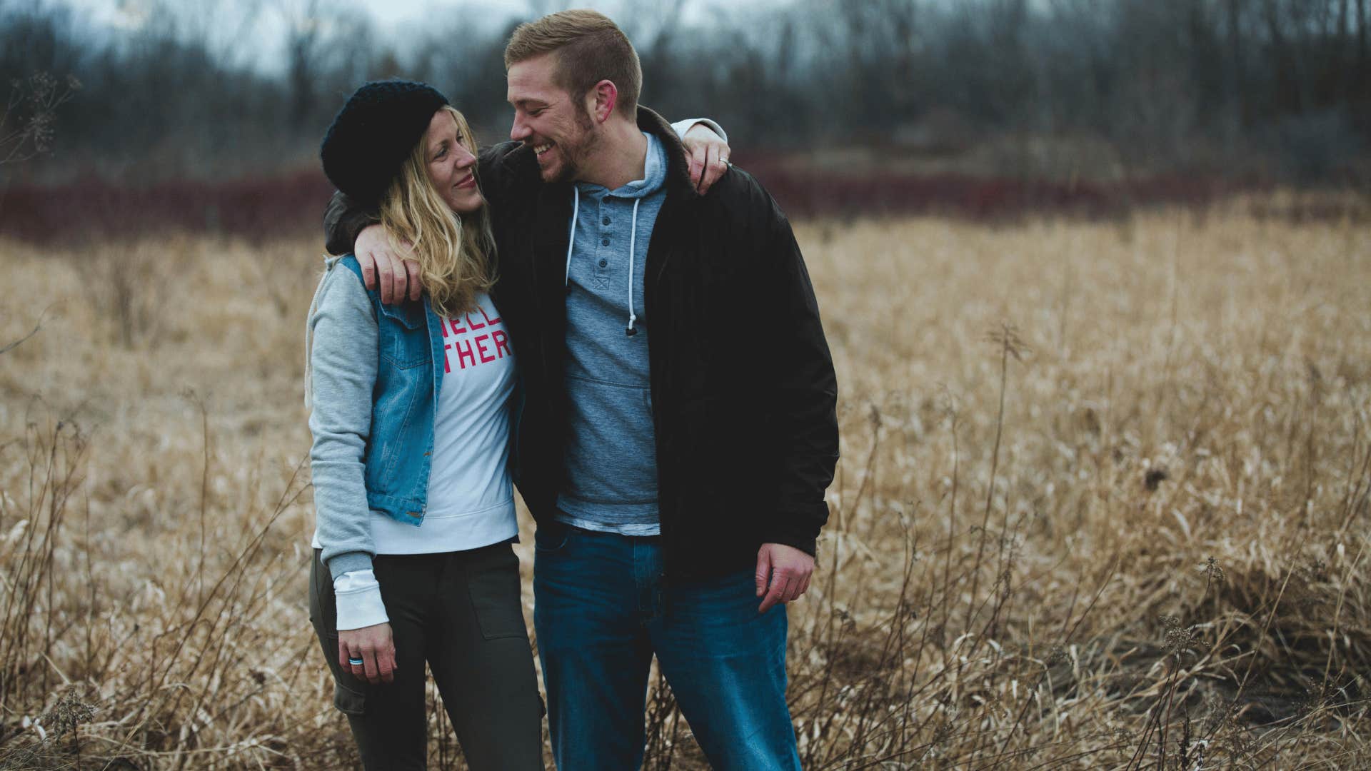 loving couple arms around each other working on their relationship