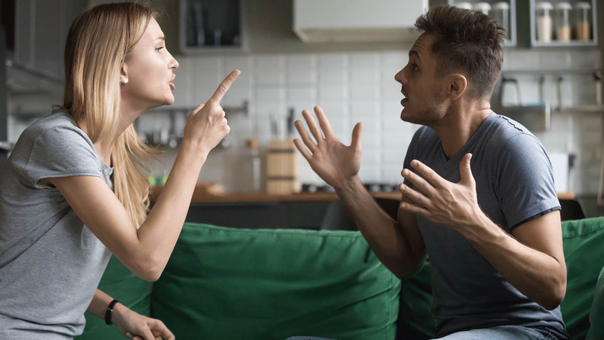 couple judging and arguing with each other 