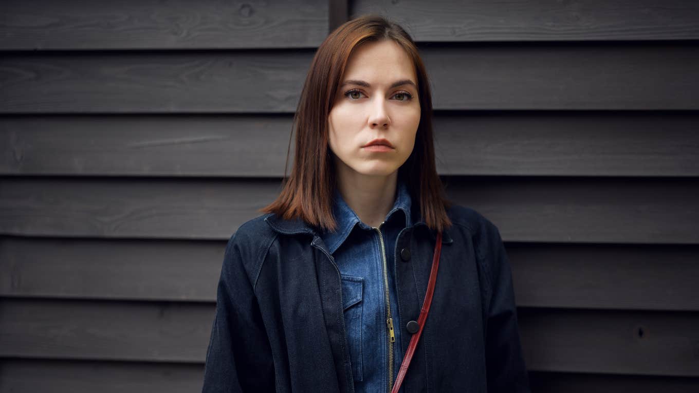 judgmental woman looking forward