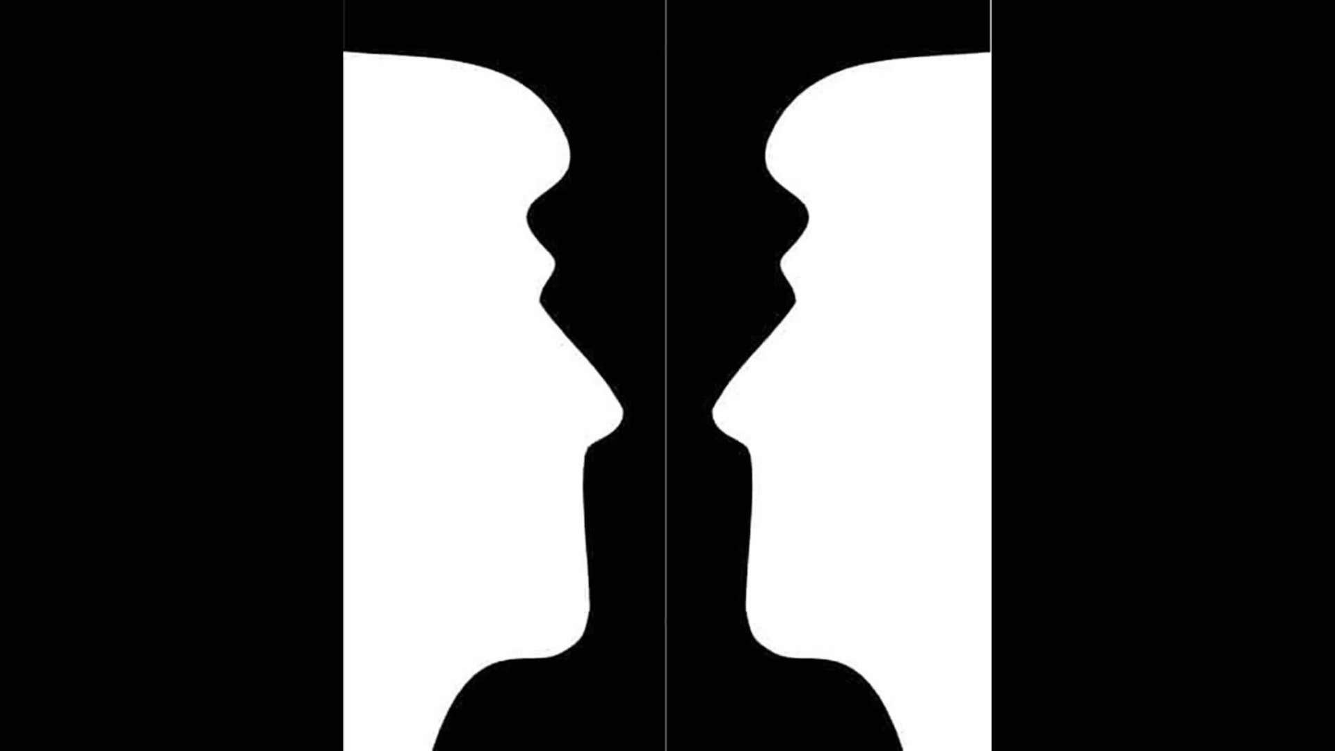 optical illusion faces or candlestick