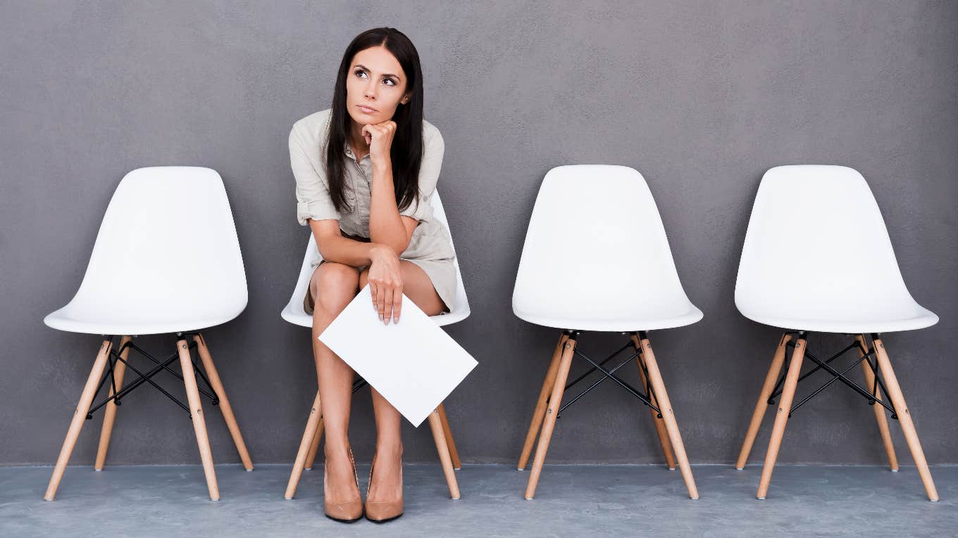 woman waiting for job interview