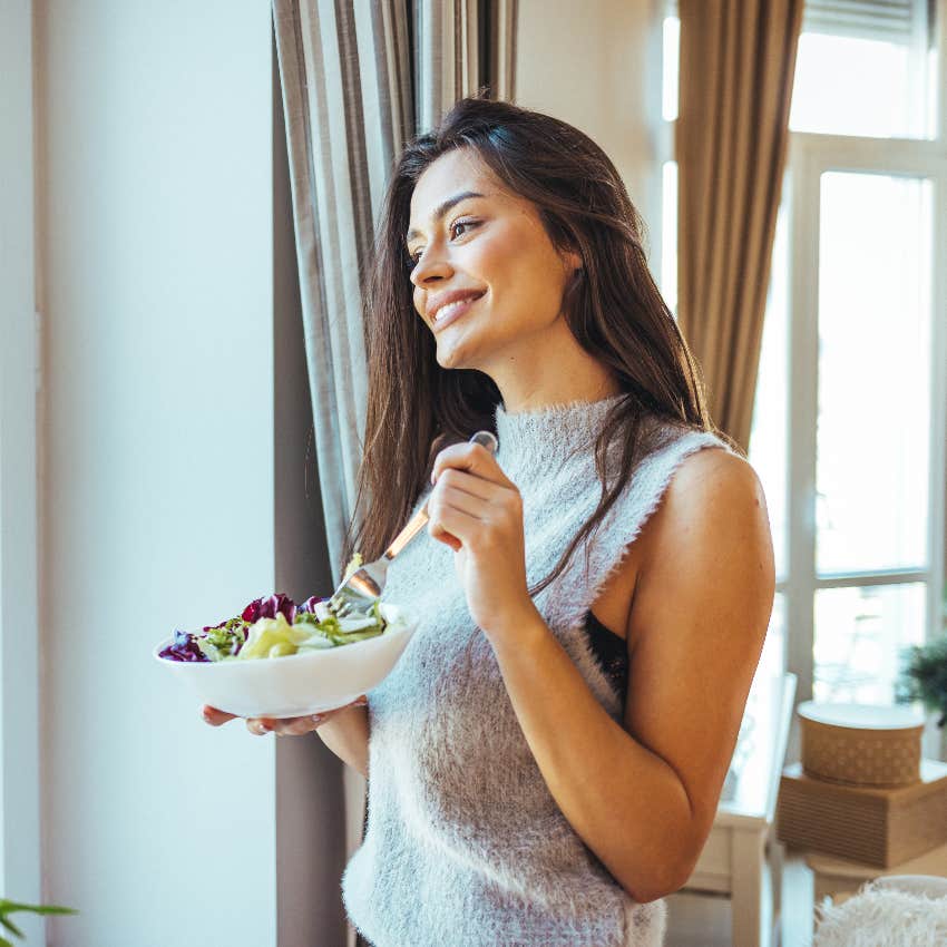 Woman eating healthy