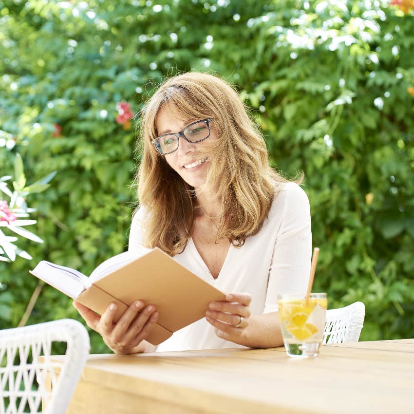 Woman reading a book