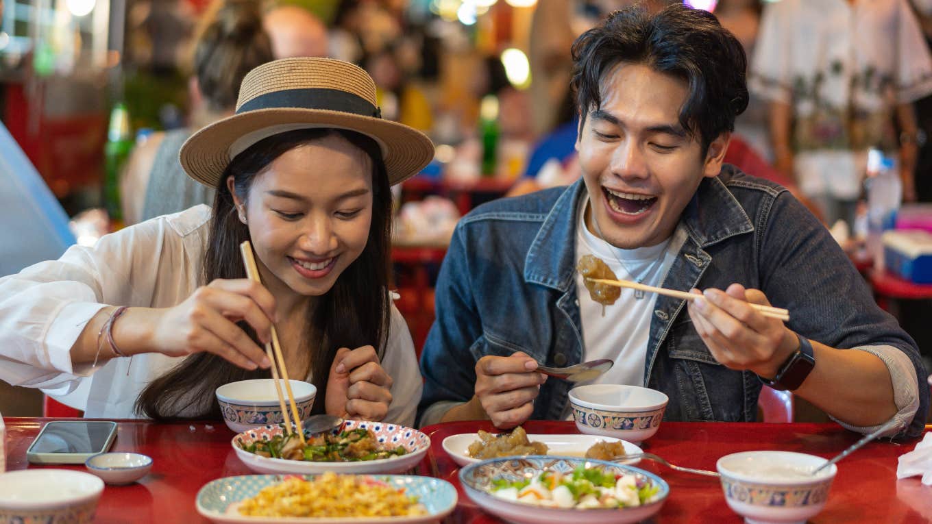 couple eating in Japan