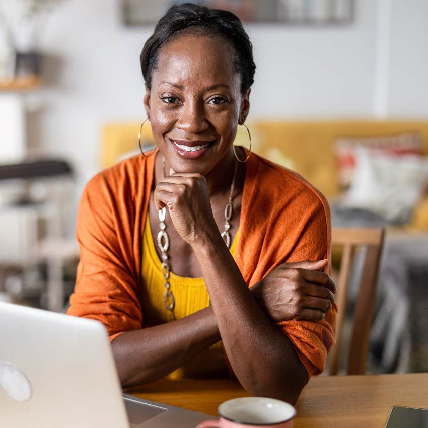 woman working on laptop