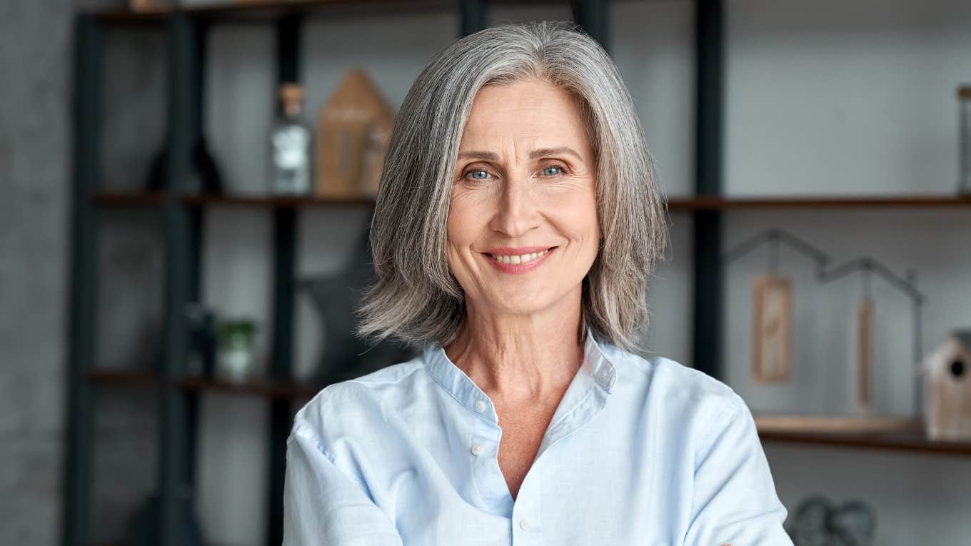 middle aged woman smiling