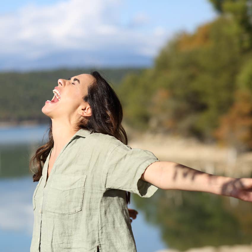 Woman screaming