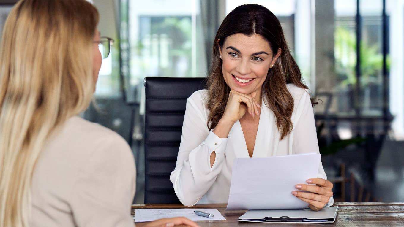 Woman conducting job interview