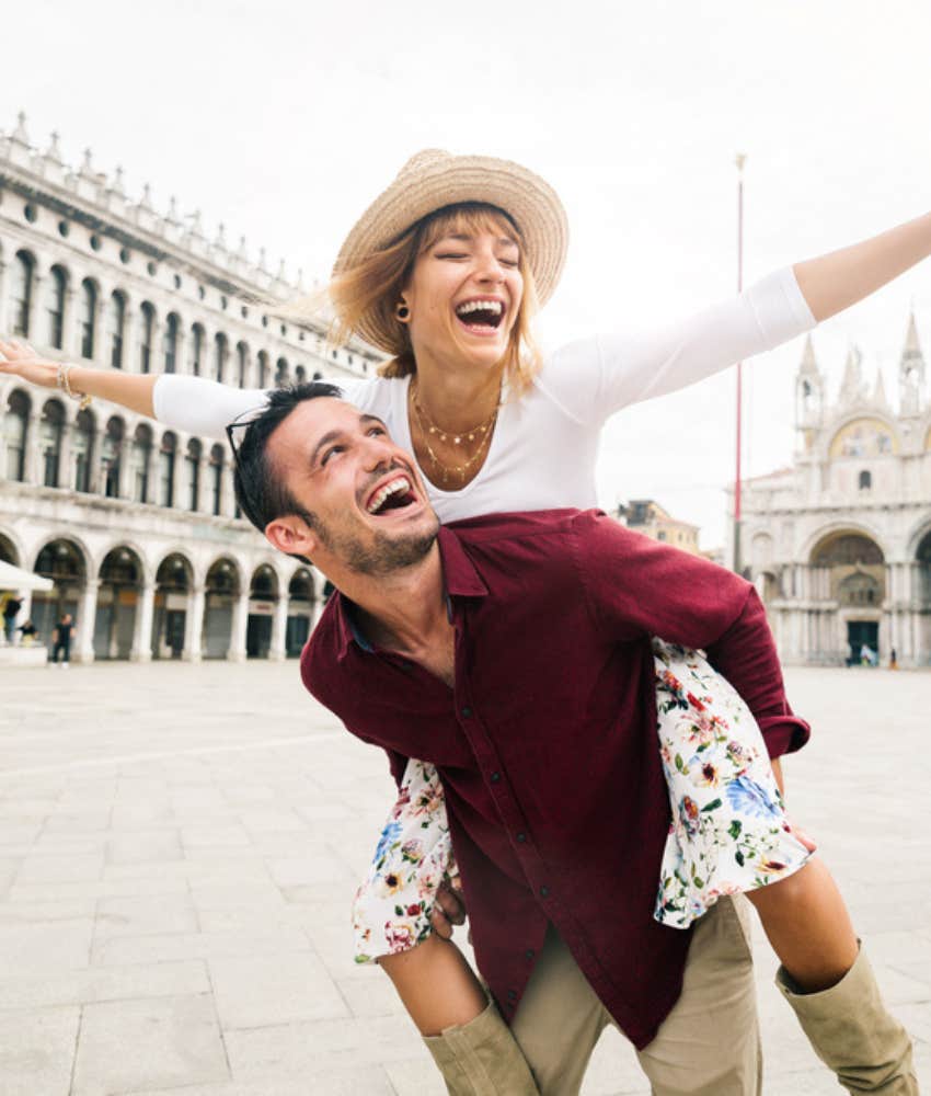 young couple in love in spain