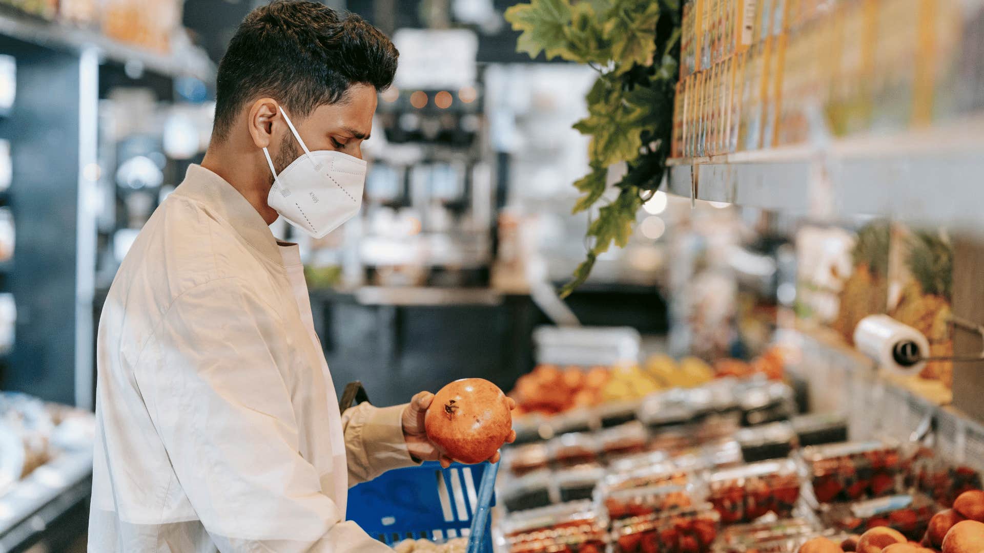 man grocery shopping